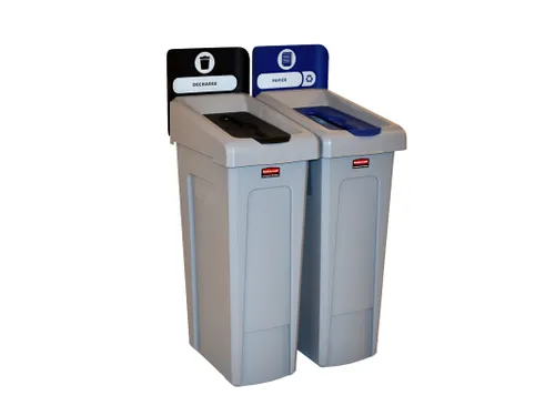 Slim Jim Recyclingstation Frans Deksel Gesloten Zwart Papier Blauw