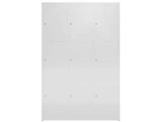 Lockerkast 1800x1185x500mm 3x3 vakken cilinderslot, sokkel, RAL7035 - 2