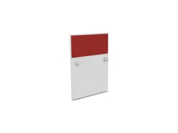 baliepaneel,v. bureau,aanbouw links,B 800mm,Bl-wit,BN4011-rood