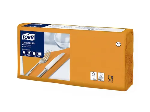 Tork 477843 Lunchservet Oranje 33x33cm 2-laags 1/4 vouw 10x200st