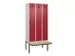 locker met bank,voor scheiding van kleding,HxBxD 2120x900x815mm,3vak