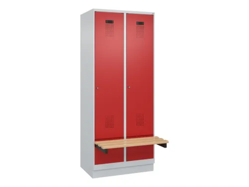 locker met bank,HxBxD 1950x800x815mm,2vak,vak B 400mm,cilinderslot