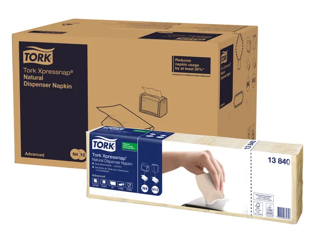 Servetten Tork 477351 2-laags 33x33cm naturel 1/8 vouw 200st.