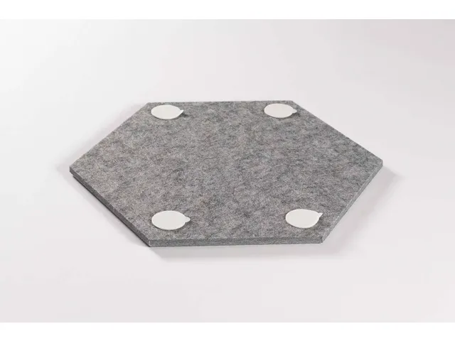 Akoestische PET-vilt Hexagon tegels donkergrijs 30x26cm 22 stuks
