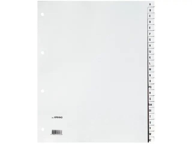 Tabbladen Set A-Z PP A4 4-Gaats 24 Tabs Grijs