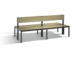 omkleedbank,HxLxD 796x2000x760mm,HPL eiken-sereno,frame staal RAL7021