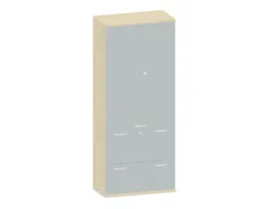 Kantoorkast 1920x800x430mm Decor Romp Esdoorn Decor Front Lichtgrijs