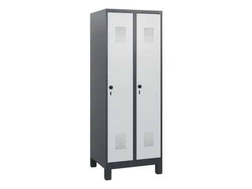 schoollocker,HxBxD 1630x600x500mm,2vak,vak B 300mm,draaigrendel,voeten