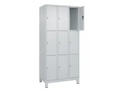 lockerkast,HxBxD 1950x900x500mm,3x3vakken,vak B 300mm,cil.-slot,voeten