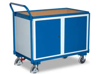 Tafel- En Kastwagen 250kg Laadvl. Lxb 1000x600mm 2 Kasten Ral 5010 - 2