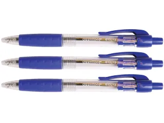 Balpen Quantore Grip drukknop blauw medium - 1