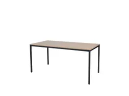 Domino Basic Tafel Vaste Hoogte 1600x800mm Hav/Kers 25mm Zwart 4-Poots