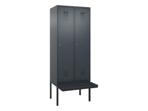 locker met bank,voor scheiding van kleding,HxBxD 2120x800x815mm,2vak