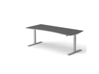 Elektrisch ihv bureau,HxBxD 650-1310x2000x900/800mm,blad donkergrijs - 1