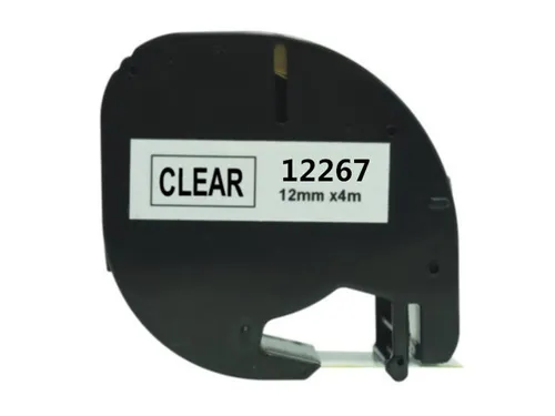 Labeltape Dymo Compatible Letratag 12267 12mm Zwart Op Transparant