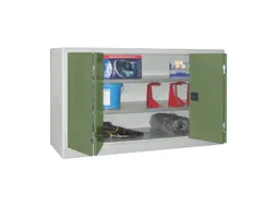 Vouwdeurkast 1000x1500x400mm 2legborden Verzinkt Ral7035 Front Ral6011
