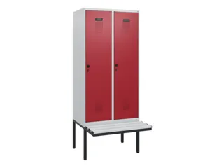 locker met bank,HxBxD 1950x800x815mm,2vak,vak B 400mm,draaigrendel - 2