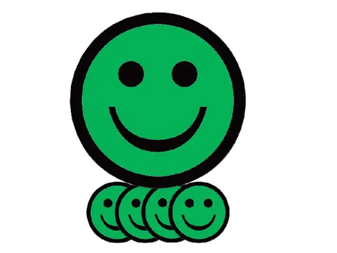 Magneet smiley 50mm emotie blij groen 5 stuks