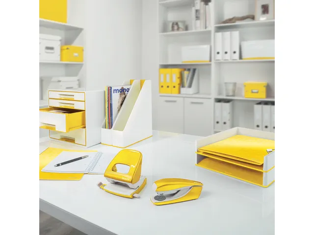 Ringband Leitz WOW A4 2-rings D-mech 25mm karton geel