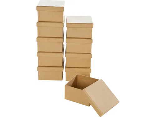 Doos karton Folia mini 7,5x7,5x4,5cm 10 stuks kraft