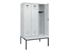 locker met bank,HxBxD 2120x1200x815mm,3vak,vak B 400mm,cilinderslot