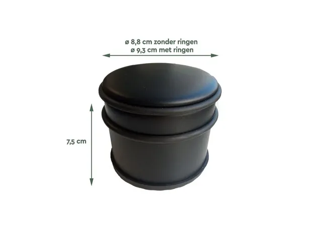 Deurstopper Zwart ⌀9 x7.5 cm