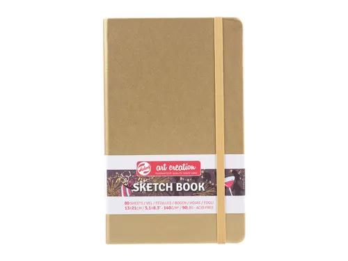 Schetsboek Talens Art Creation 80 witte vellen 140gr 130x210mm witgoud