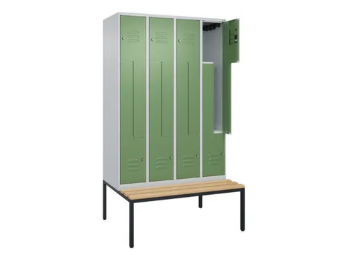 Z-garderobekast,HxBxD 2120x1200x815mm,8vak,vak B 300mm,cil.-slot