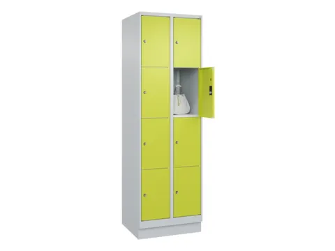 lockerkast,HxBxD 1950x600x500mm,2x4vakken,vak B 300mm,cil.-slot,sokkel