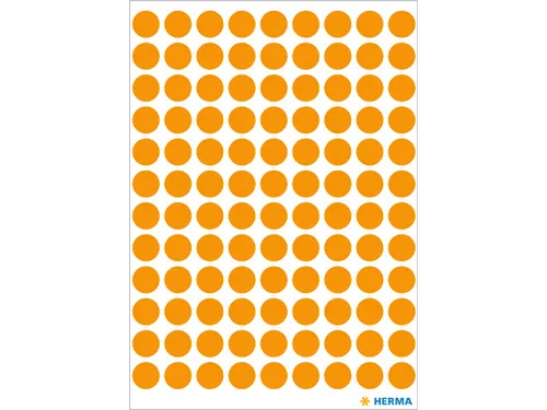 HERMA 1844 Multipurpose etiketten Rond 8mm Fluor Oranje 540 stuks