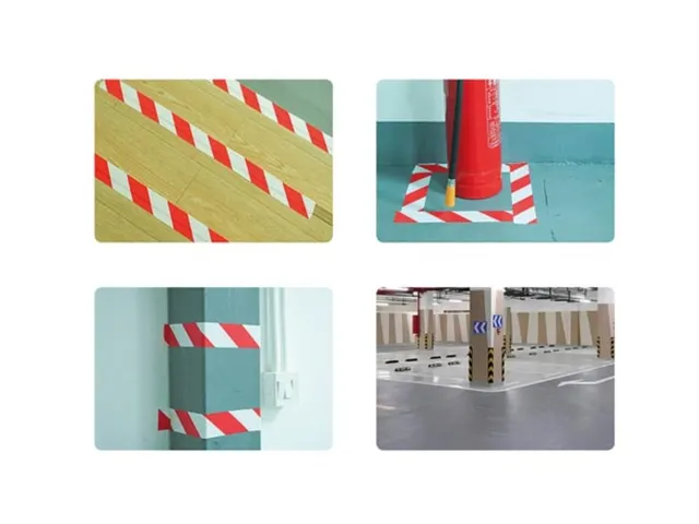 Slijtvaste markeringstape 5 cm x 33 m Rood Wit