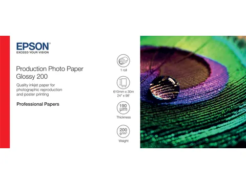 Production Photo Paper Glossy 200 24 inch x 30m