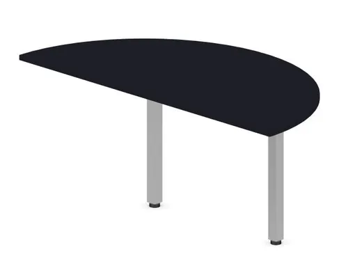 aanbouwtafel,i.h.v.,HxBxD 720-840x1600x800mm,halfrond,CC-zwart