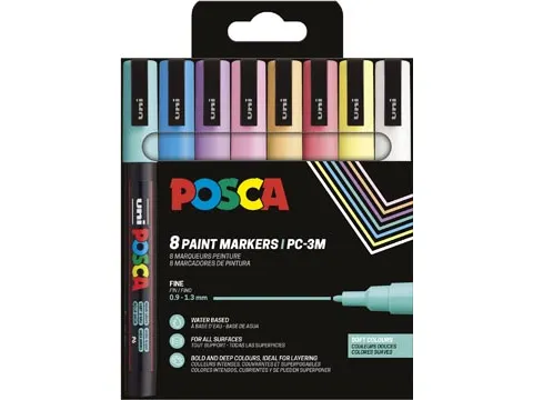 Paintmarker Pc3M Zachte kleuren 8 stuks