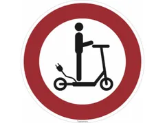 panneau d'interdiction Passage interdit aux trottinettes électriques