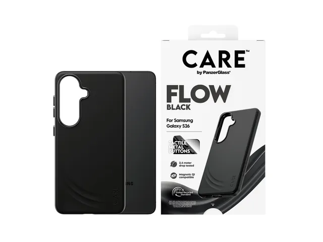 PanzerGlass CARE by Flow Case Black w. Qi Samsung Galaxy S26, Ho