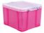 Really Useful Boxes Transparante Opbergdoos 35 Liter Roze