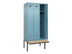 locker met bank,HxBxD 2120x900x815mm,3vak,vak B 300mm,cilinderslot