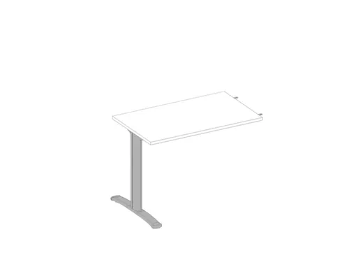 aanbouwtafel,i.h.v.,v. C-voet,HxBxD 730x1000x600mm,blad wit,C-voet wit