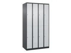 dubbeldekse locker,HxBxD 1850x1000x500mm,4x2vak.,vak B 250mm,cil.-slot