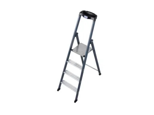 trapladder,eenzijdig,4treden,bordes met profiel,Stand H 0,85m