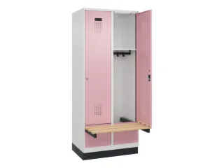 locker met bank,HxBxD 1950x800x815mm,2vak,vak B 400mm,cilinderslot - 1