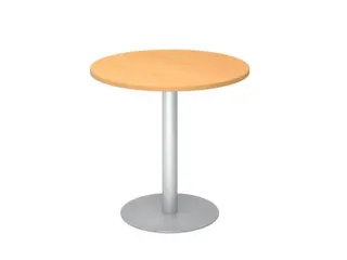 vergadertafel,HxØ 745x800mm,rond,schotelvoet zilverkleurig,ronde buis - 2