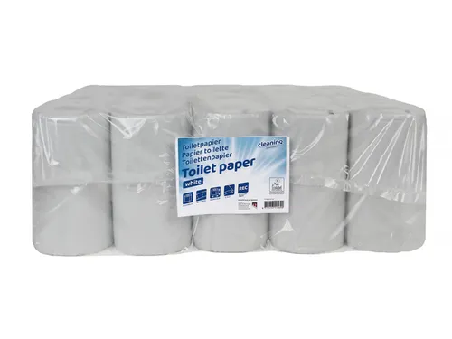 Toiletpapier Cleaninq 2-laags Recycled Wit 400vel 40 rollen