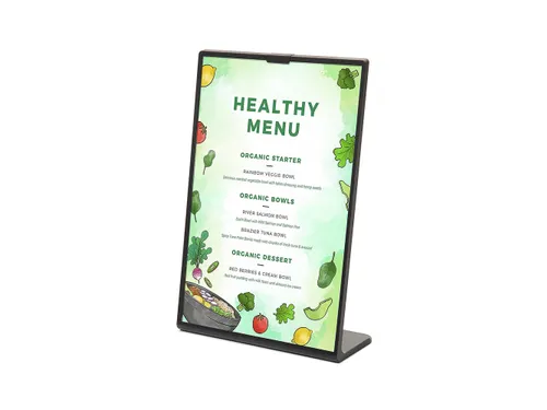 Menustandaard Scritto L-stand Zwart A5