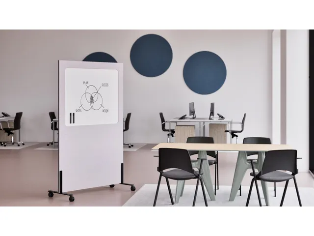 Tableau blanc acoustique mobile Silva 200x120cm gris clair