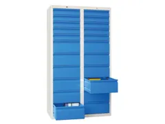 ladekast HxBxD 1800x1000x500mm 22laden RAL7035 front RAL6011