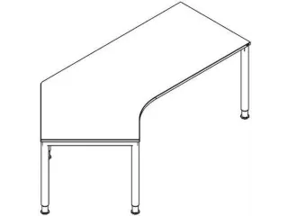 In hoogte verstelbaar hoekbureau 680-820x2170x1130mm beuken alu - 1
