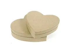 doos, papier-maché, maat XS, hart