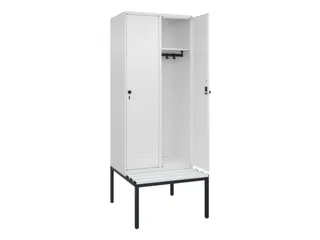 locker met bank,HxBxD 2120x800x815mm,2vak,vak B 400mm,draaigrendel - 2